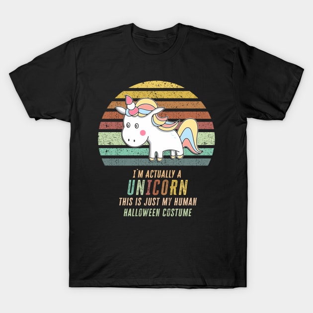 Super Cool Halloween Unicorn Costume Funny Quote for kids and parties T-Shirt by Naumovski